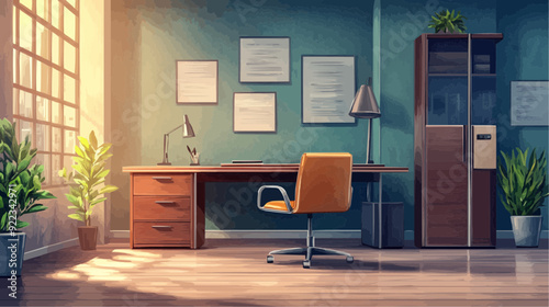Office Manager Background - Working Business Vector People Design