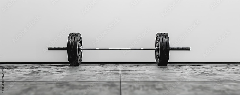 Minimalist powerlifting, single barbell, white background, clean lines Minimalist powerlifting, single barbell, white background, clean lines
