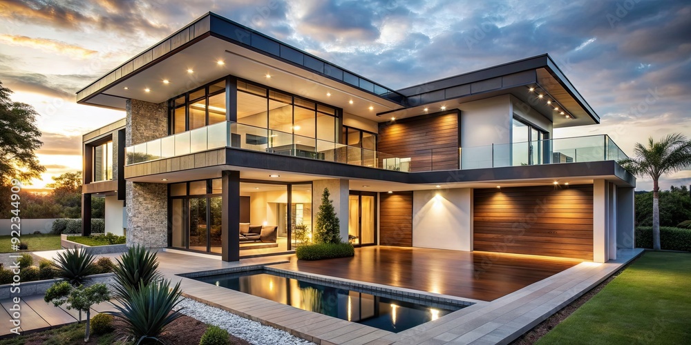 Fototapeta premium Luxury house with modern architecture and spacious interior , luxury, house, home, architecture, modern, interior, design