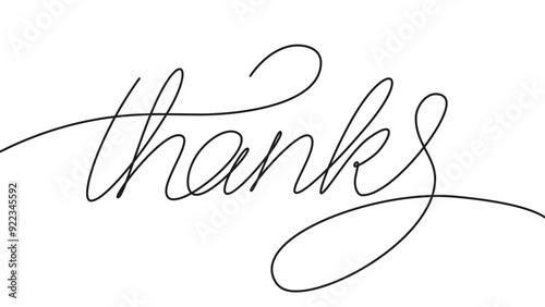 Thanks. One continuous line minimalist art drawing style. Vector Black lines on a white background.