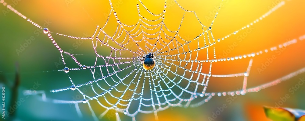 Dew Drops on a Spiderweb Photo Dew Drops on a Spiderweb Photo