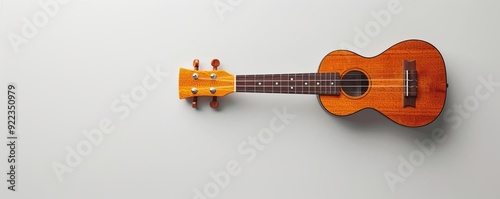 Minimalist ukulele, single ukulele, white background, soft light