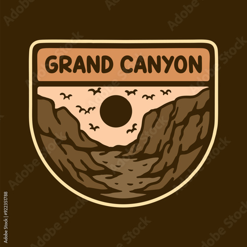 GRAND CANYON NATIONAL PARK BADGE LOGO DESIGN VECTOR ILLUSTRATION