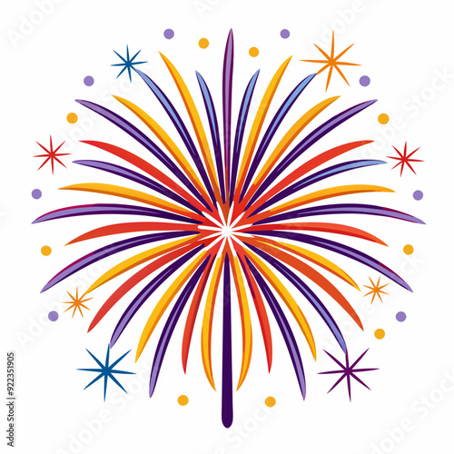 fireworks in white background vector illustration