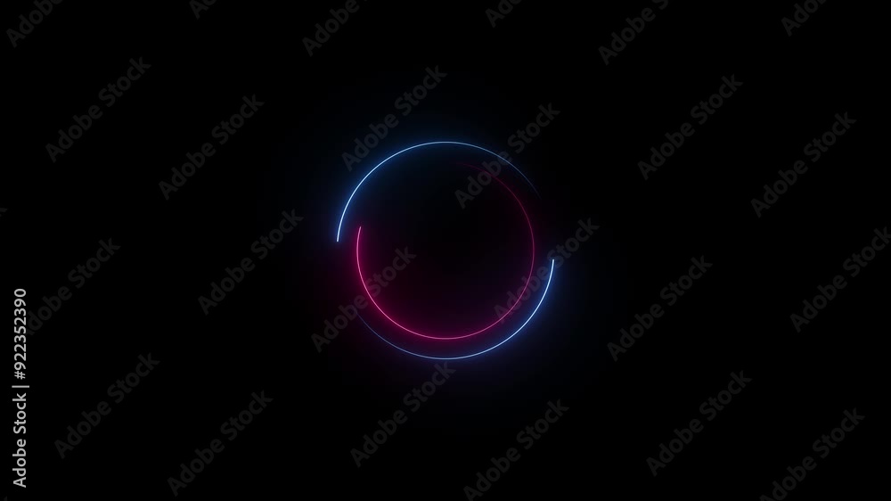 Neon loading frame animation on black background Neon loading frame animation on black background