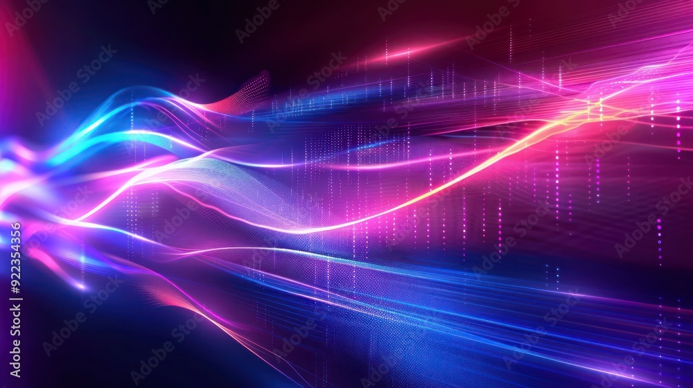 Abstract background with smooth lines in purple, Blue violet smooth glowing color wave background. Abstract background with smooth lines in purple, Blue violet smooth glowing color wave background.