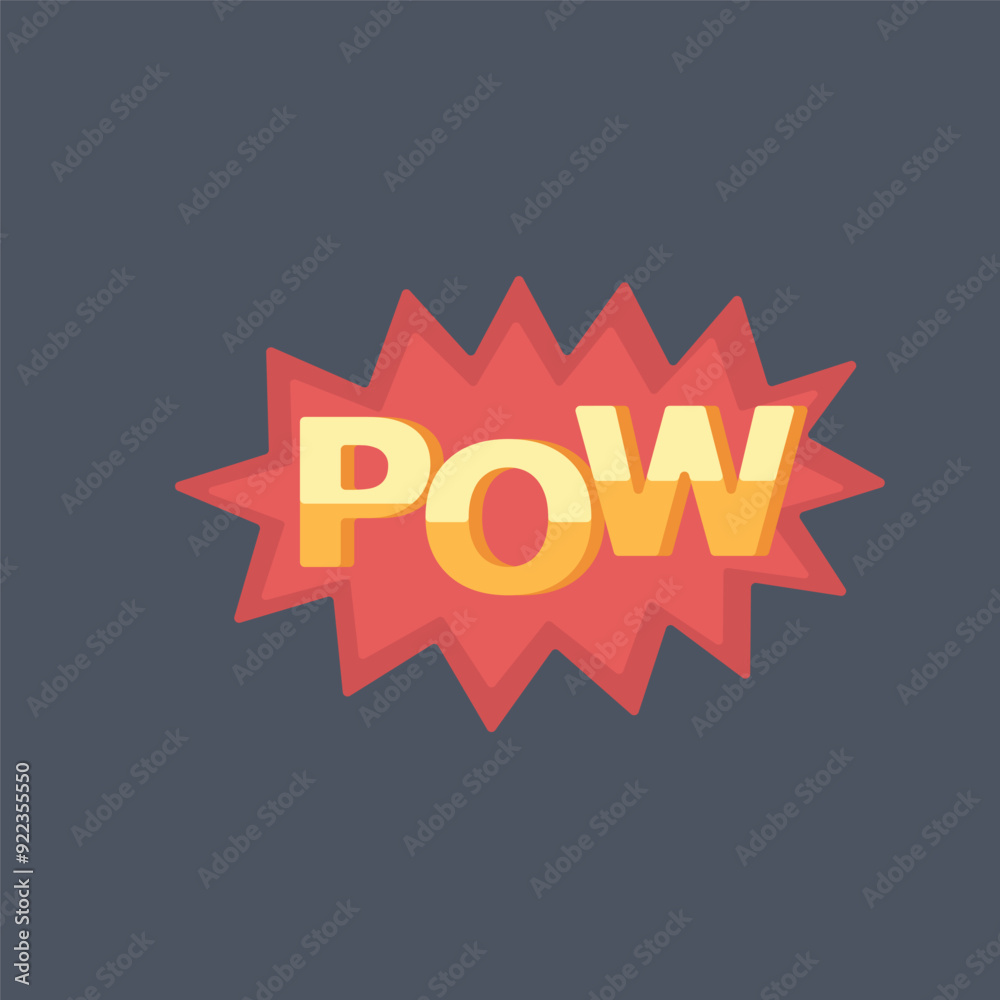 Fototapeta premium simple pow effect in flat vector design.