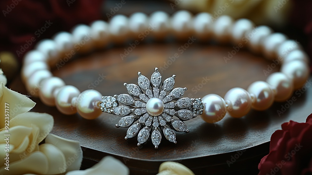 pearl necklace on a black pearl necklace on a black
