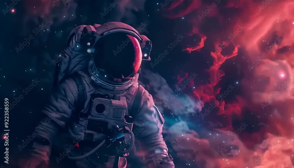 An astronaut floating in space, nebula background, detailed face and body suit, photorealistic, cinematic. An astronaut floating in space, nebula background, detailed face and body suit, photorealistic, cinematic.