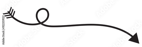 Straight long arrow vector icon. arrow icon isolated on white background.
