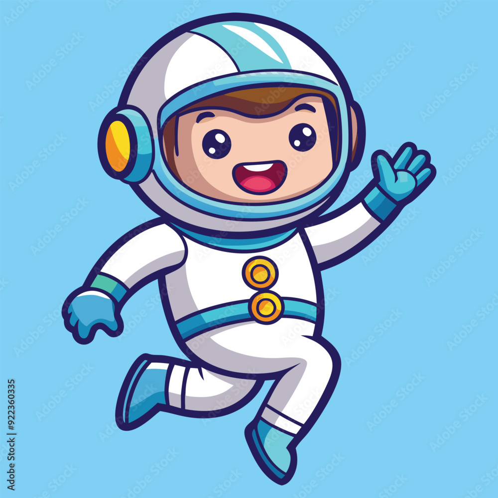 Happy Astronaut Jumping Cartoon Vector Icon Illustration Happy Astronaut Jumping Cartoon Vector Icon Illustration