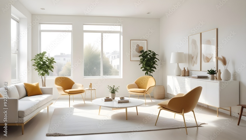 Fototapeta premium Photo interior modern design room 3d illustration