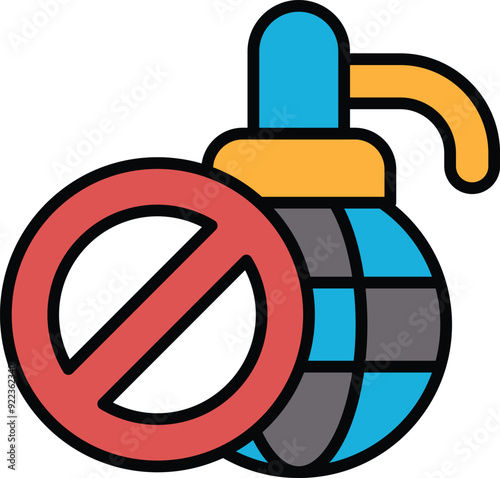 a Forbidden bomb icon in line style