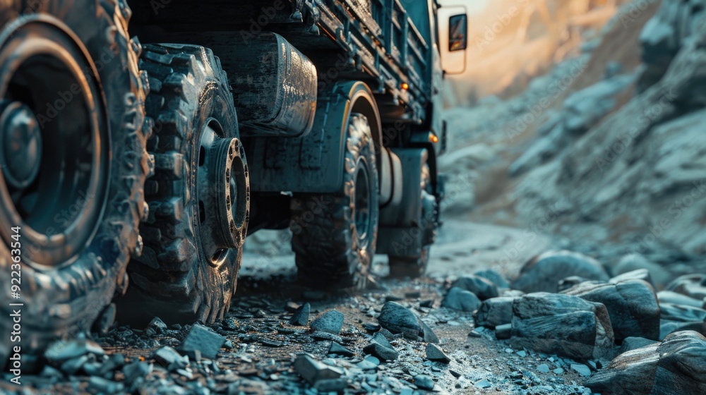 A robust off-road truck navigating a rocky trail, capturing the essence of adventure and exploration in rugged landscapes. A robust off-road truck navigating a rocky trail, capturing the essence of adventure and exploration in rugged landscapes.