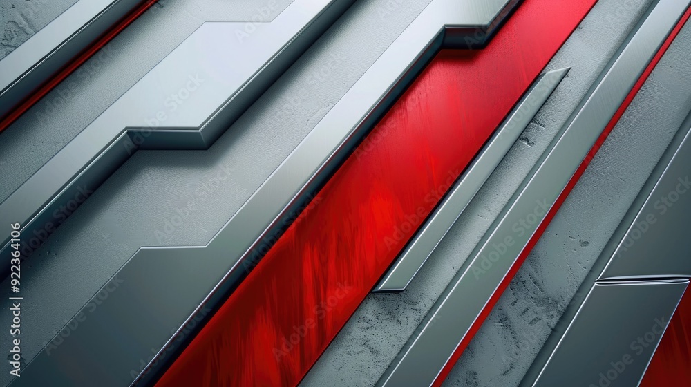 Modern, geometric design with a vibrant red accent stripe. Modern, geometric design with a vibrant red accent stripe.