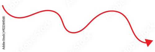 Round curl long arrow. Thin arrow curled symbol icon. Arrow swish sign.