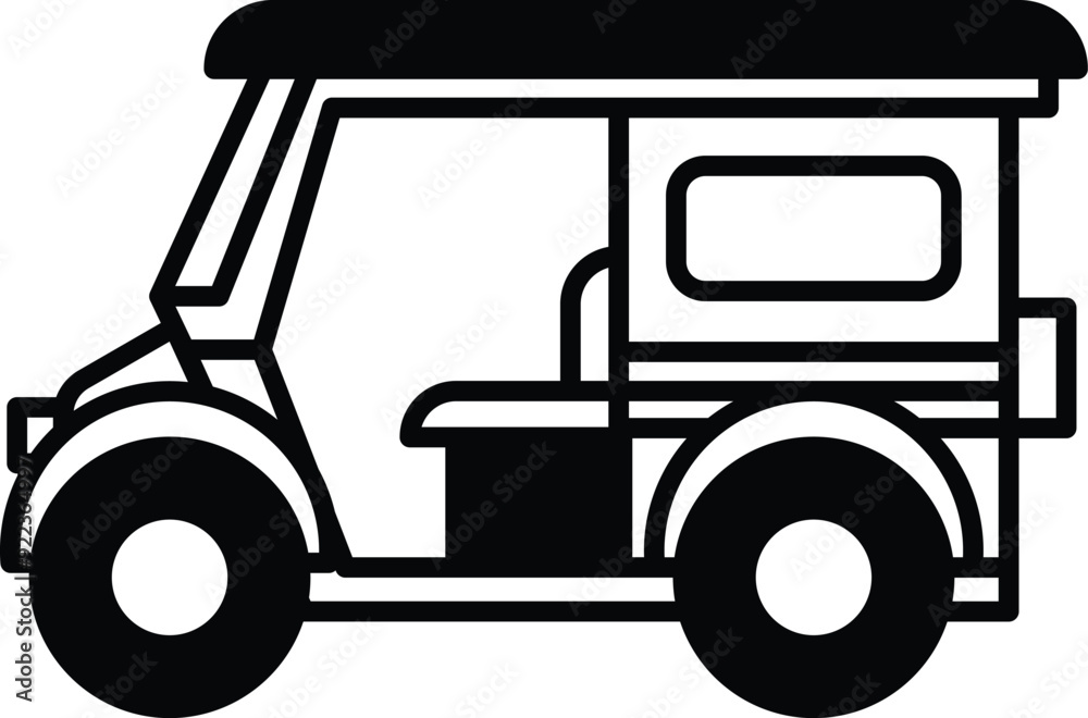a Tuk tuk icon in line style a Tuk tuk icon in line style