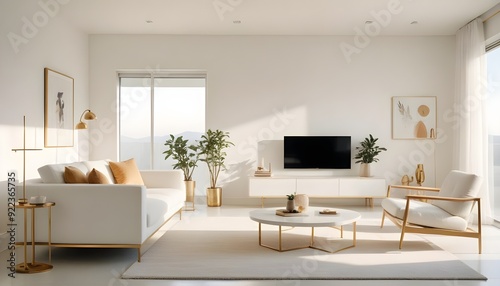 Photo interior modern design room 3d illustration