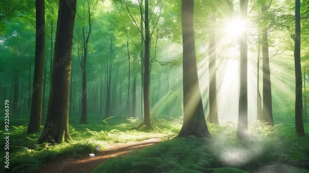 Beautiful rays of sunlight in a green forest. seamless and looping 4k animation background
Beautiful rays of sunlight in a green forest. seamless and looping 4k animation background