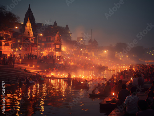 Diwali celebration background with indian people.