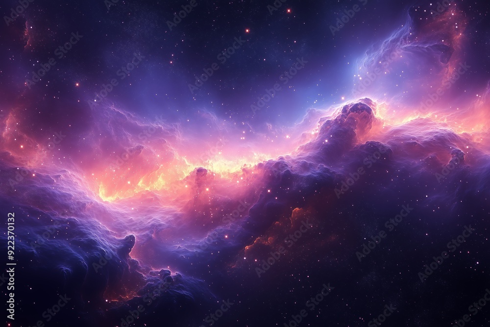 Colorful cosmic clouds glowing in a vast galaxy at night Colorful cosmic clouds glowing in a vast galaxy at night