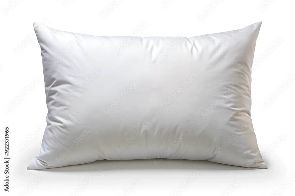 One new soft white pillow isolated on white One new soft white pillow isolated on white