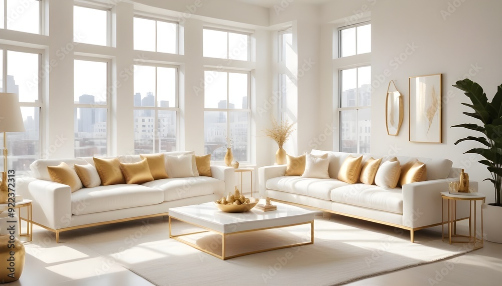 Fototapeta premium Photo interior modern design room 3d illustration