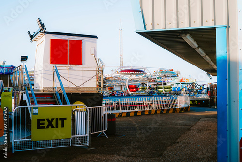 Early morning sunlight at the Hunstanton seafront funfair. photo