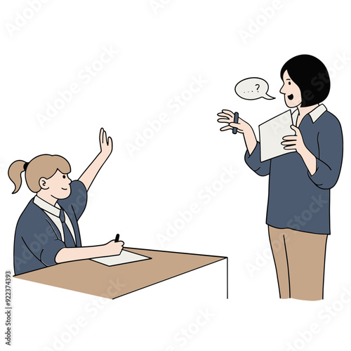 The student raised her hand, wanting to answer the teacher's question.