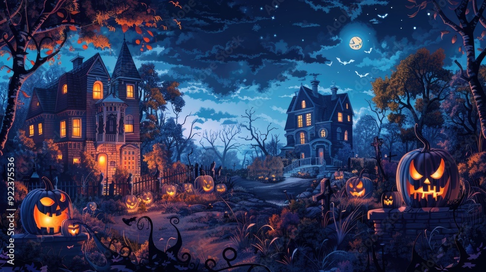 Obraz premium Halloween Pumpkins