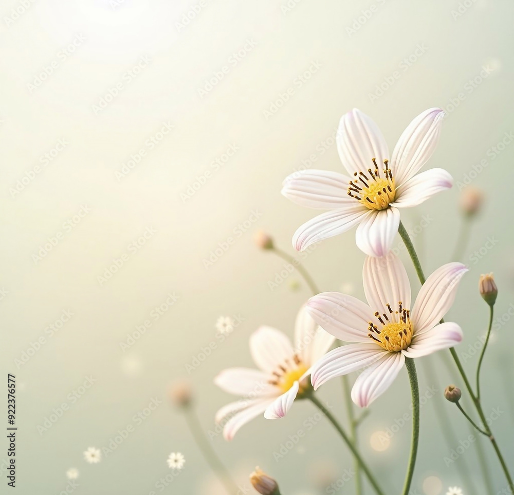 Floral background, thin transparent lines, delicate gentle flowers with 3D effect Floral background, thin transparent lines, delicate gentle flowers with 3D effect