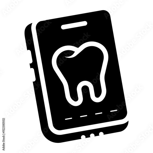 dental care mobile phone app glyph icon