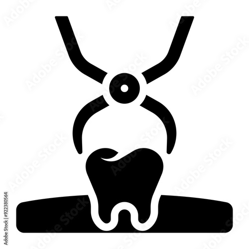 dental extraction glyph icon