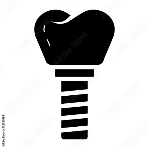 dental implant glyph icon