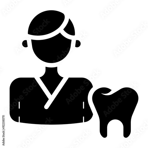male dental nurse glyph icon