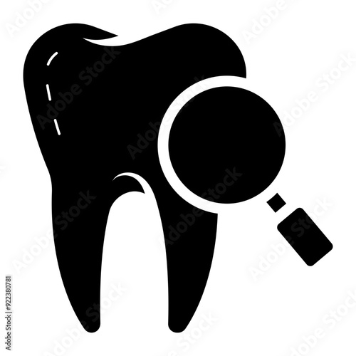 tooth inspection glyph icon