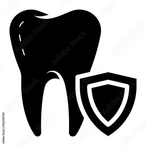 tooth shield secure protection glyph icon