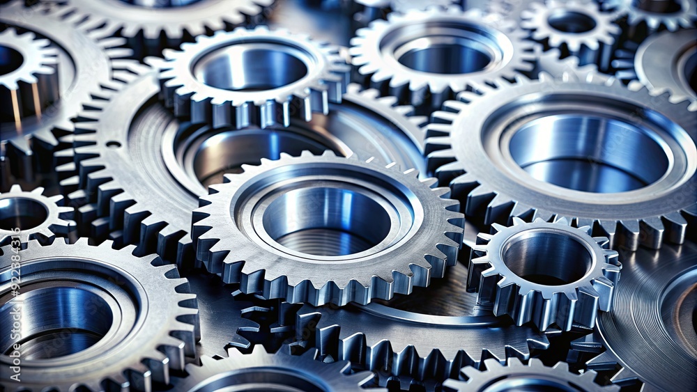 Close-up of interlocking metal gears, heart of a vintage machine , vintage, machine, gears, metal, interlocking, close-up Close-up of interlocking metal gears, heart of a vintage machine , vintage, machine, gears, metal, interlocking, close-up