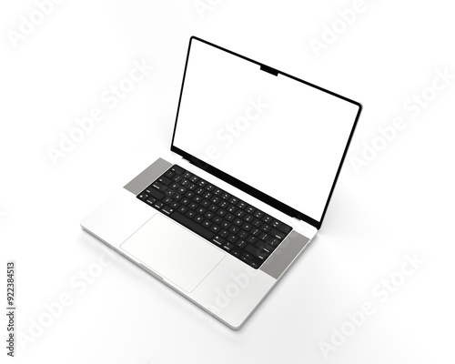laptop mockup isolated on white
