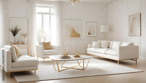 Photo interior modern design room 3d illustration