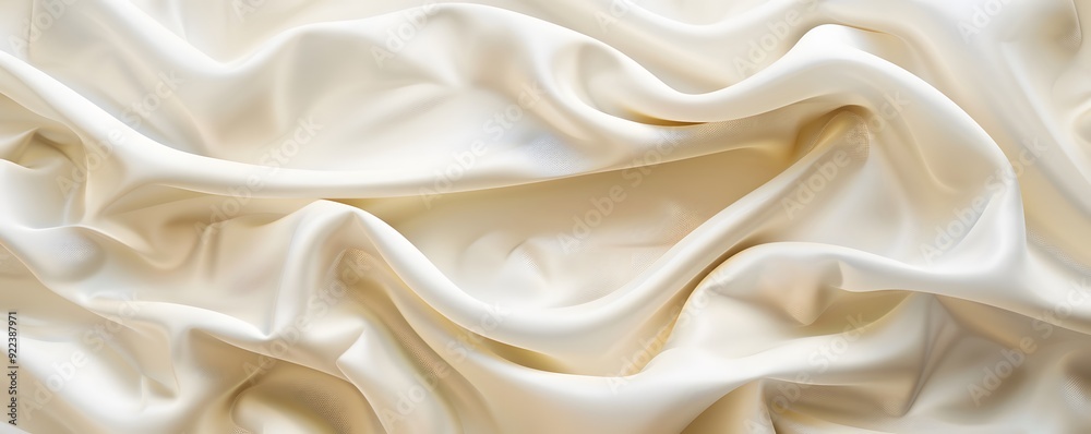 Fototapeta premium Abstract Draped Creamy White Fabric Texture