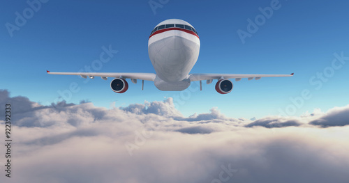 Airplane flying above cloud...