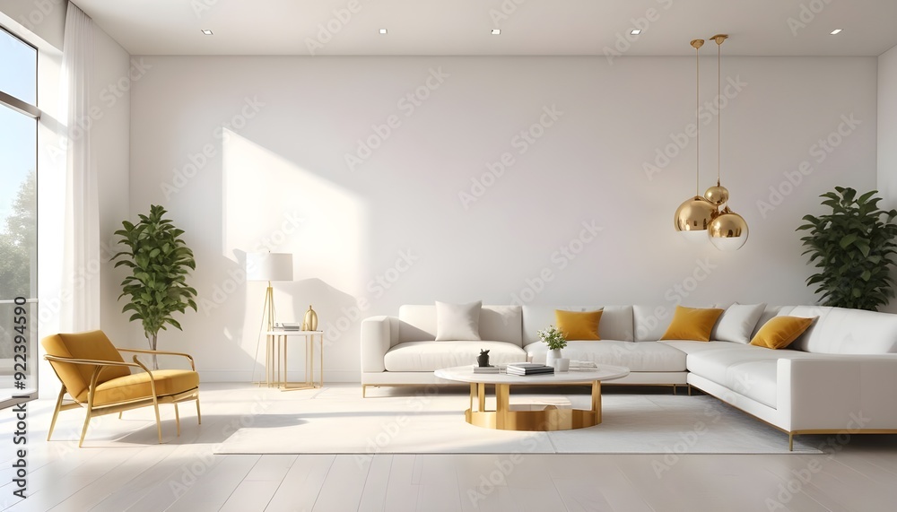 Fototapeta premium Photo interior modern design room 3d illustration