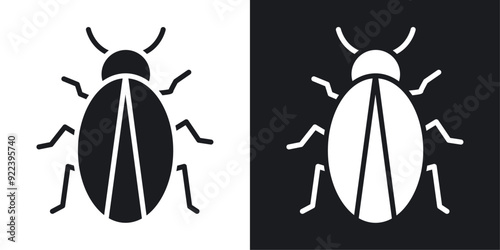 Bedbug vector icon set black filled and outlined style.