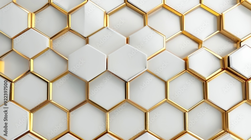 White and Gold Hexagon Pattern White and Gold Hexagon Pattern