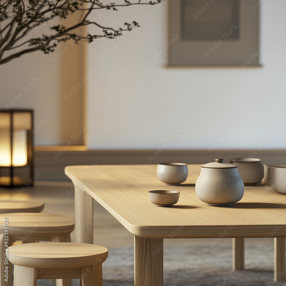 a portrait photo, focusing on living room and traditional spaces in Japandi-style homes, capturing the essence of traditional architecture. Japanese and Scandinavian a portrait photo, focusing on living room and traditional spaces in Japandi-style homes, capturing the essence of traditional architecture. Japanese and Scandinavian