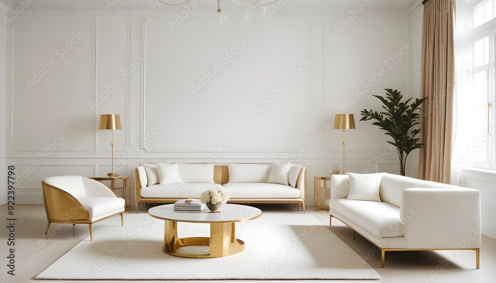 Fototapeta premium Photo interior modern design room 3d illustration