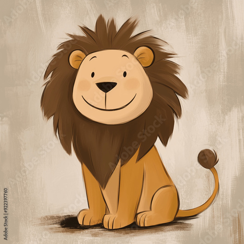 Majestic Lion Illustration in High-Resolution, Detailed Wildlife Artwork  Nature-Themed Designs photo