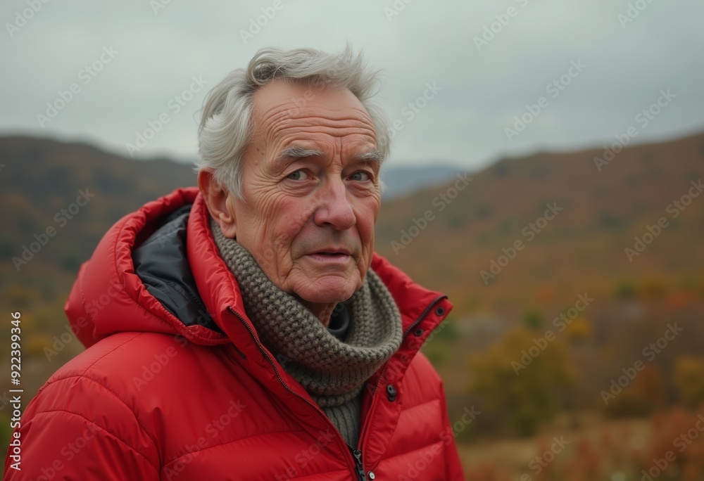 Older british gentleman stands amidst vibrant fall foliage, contemplating serene natural beauty surrounding him Older british gentleman stands amidst vibrant fall foliage, contemplating serene natural beauty surrounding him