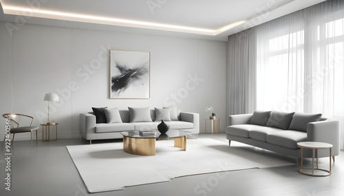 Photo interior modern design room 3d illustration